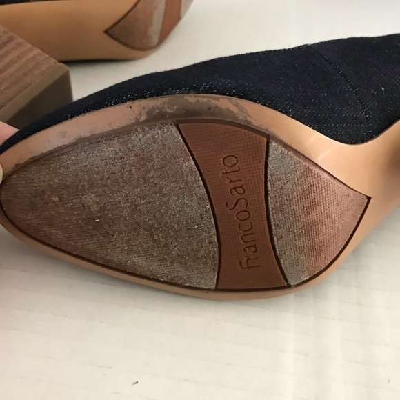 NWT - Franco Sarto Optimum Blue Denim Slip On Pump - Picture 9 of 10